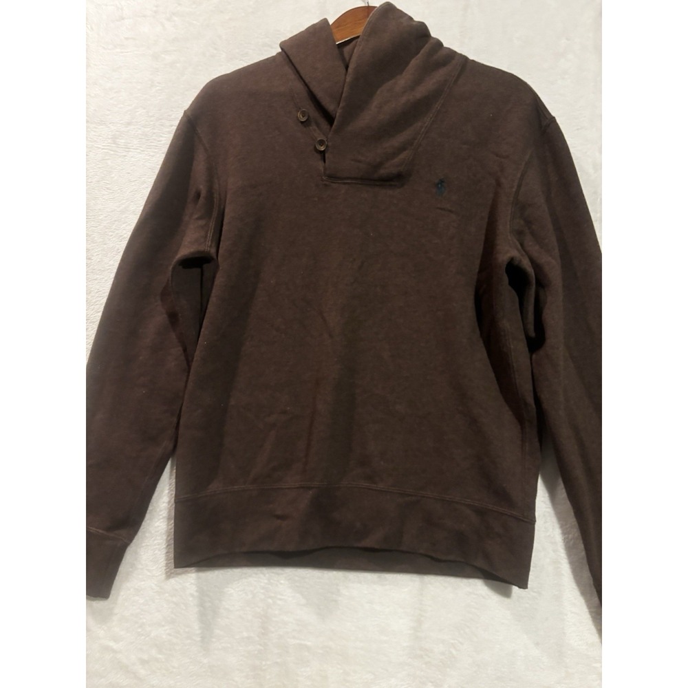 Vintage Polo Ralph Lauren‎ Men's  Med Suede Elbows Shawl Neck Sweater 90s M